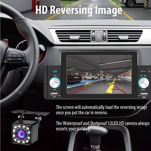 NEW 5 inch Din car stereo Bluetooth, remote control, touchscreen back up camera - Picture 2 of 16